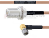 N Female Bulkhead to RA SMA Male MIL-DTL-17 Cable M17/128-RG400 Coax in 100 cm - FMHR0077-100CM - Fairview Microwave Inc.