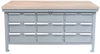 Shop Table With Maple Top and Padlock-Lockable Drawers -- T7236-MT-9DB - Image