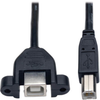USB 2.0 Panel Mount Extension Cable (B to Panel Mount B M/F), 1-ft. -- U025-001-PM