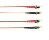 25m (82.0ft) STST BN OM4 MM Fiber Patch Cable INDR Zip OFNR - FOCMRM4-025M-STST-BR - Black Box