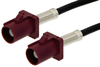 Bordeaux FAKRA Plug to FAKRA Plug Cable 48 Inch Length Using PE-C100-LSZH Coax - PE38747D-48 - Pasternack