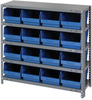 Open Shelving, 5Shelves, 16Bins, Blue; Shelving Unit Type Quantum Storage - 44AC8776 - Newark, An Avnet Company