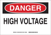 Brady Prinzing B-401 High Impact Polystyrene Rectangle White Electrical Safety Sign - 14 in Width x 10 in Height - TEXT: DANGER HIGH VOLTAGE - SP400D - 754473-46915 - R. S. Hughes Company, Inc.