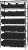 Open Wire Shelving, 7Shelves, 18Bin, Blk; Shelving Unit Type Quantum Storage - 44AC8256 - Newark, An Avnet Company