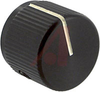 Knob;Dia 0.75in;Shaft Sz 0.25in;Panel;Top & Side Saw Cut;Black Matte;Aluminum - 70126028 - Allied Electronics, Inc.