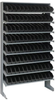 Sloped Rack, 8Shelves, 96Bins, Black; Shelving Unit Type Quantum Storage - 44AC6477 - Newark, An Avnet Company