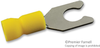 Terminal, Spade/fork, 1/4In Crimp Yellow; Product Range Multicomp Pro - 34P2197 - Newark, An Avnet Company