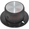 Knob; ABS; Round Skirted with Arrow on Dial; Black; 1/4 in.; 1.250 in.; Gloss - 70207000 - Allied Electronics, Inc.