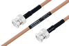MIL-DTL-17 BNC Male to BNC Male Cable 12 Inch Length Using M17/128-RG400 Coax -- PE3M0057-12