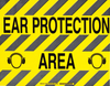 Brady Toughstripe B-534 Polyester Rectangle Yellow Personal Protection Equipment (PPE) Sign - 18 in Width x 14 in Height - Laminated - TEXT: EAR PROTECTION AREA - 104502 - 754473-16280 - R. S. Hughes Company, Inc.