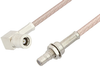 SMB Plug Right Angle to SMB Jack Bulkhead Cable 12 Inch Length Using RG316 Coax - PE33675-12 - Pasternack