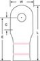3M Scotchlok Pink Copper Terminal Lug MC1/0-14RX - 1.84 in Length - 0.41 in Inside Diameter - One Hole - 1/4 in Stud - 054007-09193 - R. S. Hughes Company, Inc.