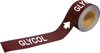 Brady B-736 White on Brown Plastic Self-Adhesive Pipe Marker - 2 in Height - 12 in Length - Printed Msg = GLYCOL - 110236 - 754473-68232 - R. S. Hughes Company, Inc.