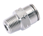 Push-to-connect male threaded adapter, 316 stainless steel, 1/2