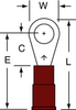 3M Scotchlok Red Butted Nylon Butted Ring Terminal MNG18-10R/LX - 0.92 in Length - 0.31 in Wide - 0.07 in Inside Diameter - #10 Stud - 051128-58643 - R. S. Hughes Company, Inc.