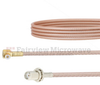 Snap-On RA MMBX Plug to SMA Female Bulkhead Cable RG316 Coax in 4 Inch - FMCA1418-4 - Fairview Microwave Inc.