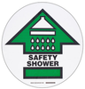 Brady Toughstripe B-534 Polyester Circle Eyewash & Shower Sign - 17 in Width x 17 in Height - Laminated - TEXT: SAFETY SHOWER - 104487 - 754473-16265 - R. S. Hughes Company, Inc.