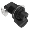 Push-to-Close Latch, Push Button, Key Locking, Pull Tab In Line With Latching Pawl, Plastic, Black -- 93-303 - Image