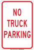 Brady B-555 Aluminum Rectangle White Parking Restriction, Permission & Information Sign - 12 in Width x 18 in Height - TEXT: NO TRUCK PARKING - 124359 - 754473-80594 - R. S. Hughes Company, Inc.