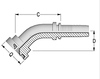 Two-Piece Fittings, Standard Inserts, US End Configurations - 45º O-Ring Flange SAE J518 Code 61 - A Series - A-2424-C614 - Kuriyama of America, Inc.