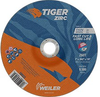 Weiler TIGER Zirconia Alumina Cutting Wheel - Type 27 - Depressed Center Wheel - 7 in Diameter - 7/8 in Center Hole - Thickness.060 in - 58023 -- 012382-58023 - Image