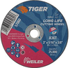 Weiler TIGER Aluminum Oxide Cutting Wheel - Type 1 - Straight Wheel - 3 in Diameter - 3/8 in Center Hole - Thickness 1/16 in - 57060 - 012382-57060 - R. S. Hughes Company, Inc.