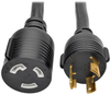 L5-30P to L5-30R Heavy-Duty Extension Cord - 30A, 125V, 10 AWG, 10 ft., Black, Locking Connectors -- P046-010-LL-30A - Image