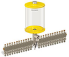Yellow Color Key, Clear View Multiple Feed Electro Lubricator, 1/2 gal Acrylic Reservoir, 24 Feeds, 1/4” OD Tube Outlets, 120V/60Hz - B5162-064AB2412061YW - Oil-Rite Corp.