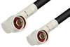 N Male Right Angle to N Male Right Angle Cable 48 Inch Length Using RG213 Coax - PE3272-48 - Pasternack