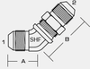 2702 MALE JIC 37° x MALE JIC 37° BULKHEAD 45° -- 2702-04-04 - Image