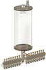 Levelux Clear View Multiple Feed Manual Lubricator, 1 gal Acrylic Reservoir, 17 Feeds, 1/8