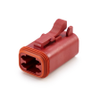 Amphenol Sine Systems AT06-4S-RED 4-Way Connector Plug, DT06-4S Compatible, Red -- 39856