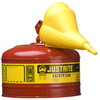 Justrite Red Steel 2 1/2 gal Safety Can - 11 1/2 in Height - 11 3/4 in Overall Diameter - 697841-14010 - 697841-14010 - R. S. Hughes Company, Inc.
