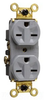 Duplex/Single Receptacle - WR5662-GRY - Hubbell Wiring Device-Kellems