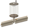Levelux Clear View Multiple Feed Manual Lubricator, 1/2 gal Pyrex Reservoir, 23 Feeds, 1/8