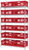 Akro-Mils 2000 lb Adjustable Chrome Steel Open Adjustable Fixed Shelving System - 12 Bins - 2000 lb Total Capacity - AWS244837608 -- AWS244837608 - Image