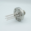 MS High Current Series, Multipin Feedthrough, 5 Pins, 700 Volts, 15 Amps per Pin, 0.094″ Nickel Conductors, 2.75″ Conflat Flange - A0755-2-CF - MPF Products, INC.