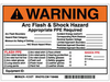 Write-On Arc Flash & Shock Labels (Warning) - 121077 - Brady Corporation