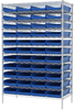 Akro-Mils 2000 lb Adjustable Blue Chrome Steel Open Adjustable Fixed Shelving System - 48 Bins - 2000 lb Total Capacity - AWS244830174 BLUE -- AWS244830174 BLUE - Image