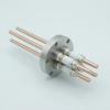 Power Feedthrough, 12,000 Volts, 180 Amps, 4 Pins, 0.25″ Copper Conductors, 2.75″ Conflat Flange - A0063-1-CF - MPF Products, INC.