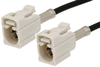 White FAKRA Jack to FAKRA Jack Cable 48 Inch Length Using PE-C100-LSZH Coax - PE38746B-48 - Pasternack