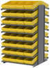 Akro-Mils 1800 lb Yellow Gray Powder Coated Steel 16 ga Double Sided Fixed Rack - 36 3/4 in Overall Length - 64 Bins - Bins Included - APRD18188 YELLOW - APRD18188 YELLOW - R. S. Hughes Company, Inc.