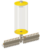 Yellow Color Key, Clear View Multiple Feed Manual Lubricator, 1 gal Acrylic Reservoir, 20 Feeds, 1/8