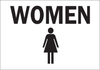 Brady B-401 Polystyrene Rectangle White Restroom Sign - 14 in Width x 10 in Height - TEXT: WOMEN - 25919 - 754476-25919 - R. S. Hughes Company, Inc.