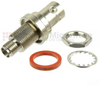 Bulkhead SMA Female (Jack) to BNC Female (Jack) Adapter, Nickel Plated Brass Body, High Temp, 1.3 VSWR -- SM4701 - Image