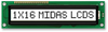 Display, Alphanumeric, 16X1, White; Character Count X Line Midas - 02AC9904 - Newark, An Avnet Company