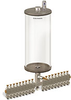 Levelux Clear View Multiple Feed Manual Lubricator, 1 gal Acrylic Reservoir, 18 Feeds, 1/8
