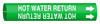 Brady Bradysnap-On B-915 White on Green Plastic Snap-On Pipe Marker - 3/4 in Character Height - Printed Msg = HOT WATER RETURN with Right Arrow - 4337-B - 754473-67472 - R. S. Hughes Company, Inc.