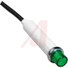 Indicator,Pnl-Mnt;Neon;Green;0.31 in.;105-125VAC;Lens, High Hat;22AWG Wire Leads - 70117799 - Allied Electronics, Inc.