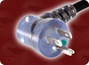 NEMA 5-15P HG LEFT ANGLE CLEAR to IEC-60320-C13 CLEAR HOME // Power Cords // Hospital Grade Power Cords // Clear Plugs And Connectors - 0279.072 - Quail Electronics